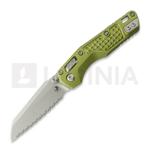 Liigendnuga Microtech MSI Mini S/E Stonewash Frag Aluminum OD Green, full serrated 210M-12FROD