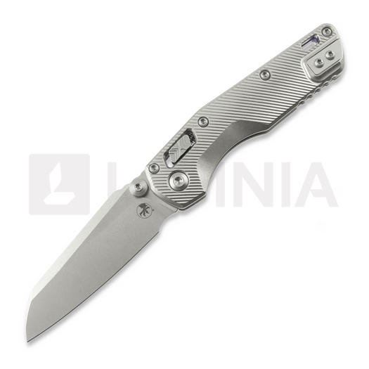 Microtech MSI Mini S/E Stonewash Standard Fluted Titanium סכין מתקפלת, blue accents 210M-10FLMS3