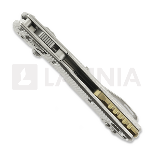 Microtech MSI Mini S/E Stonewash Standard Fluted Titanium sulankstomas peilis, bronze accents 210M-10FLMS2