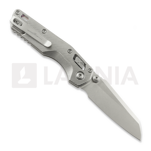 Microtech MSI Mini S/E Stonewash Standard Fluted Titanium sulankstomas peilis, purple accents 210M-10FLMS4