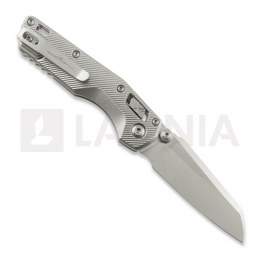 Microtech MSI Mini S/E Stonewash Standard Fluted Titanium sulankstomas peilis, purple accents 210M-10FLMS4