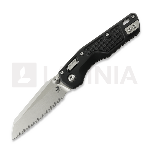 Navaja Microtech MSI Mini S/E Stonewash Standard Frag, black, full serrated 210M-12FR