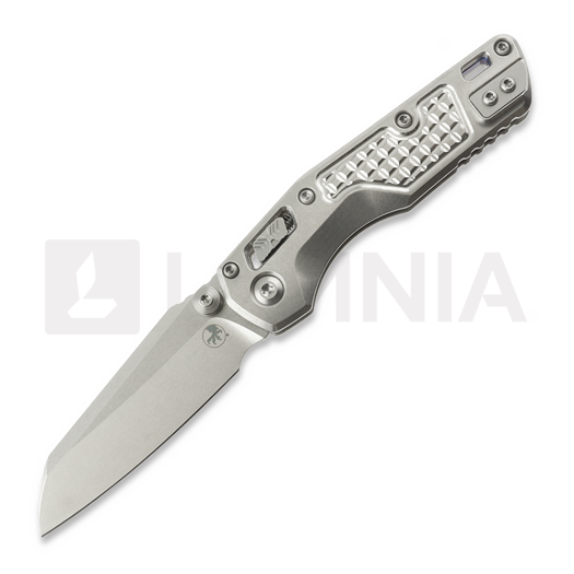 Couteau pliant Microtech MSI Mini S/E Stonewash Standard Frag Titanium, blue accents 210M-10FRMS3