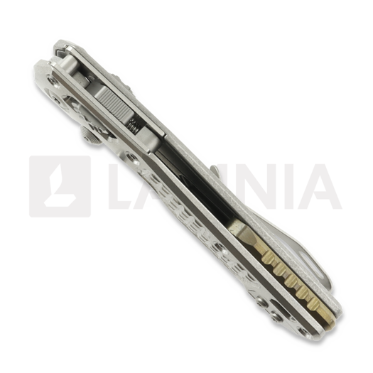 Microtech MSI Mini S/E Stonewash Standard Frag Titanium sulankstomas peilis, bronze accents 210M-10FRMS2