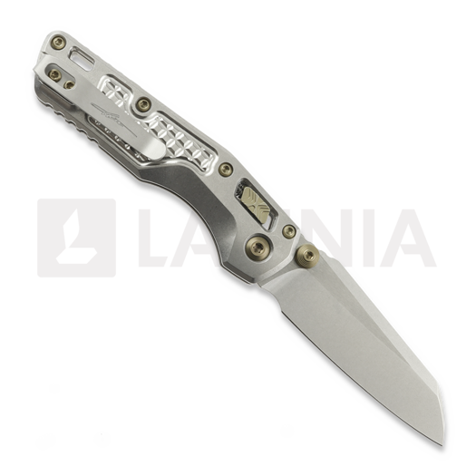 Microtech MSI Mini S/E Stonewash Standard Frag Titanium sulankstomas peilis, flamed accents 210M-10FRMS5
