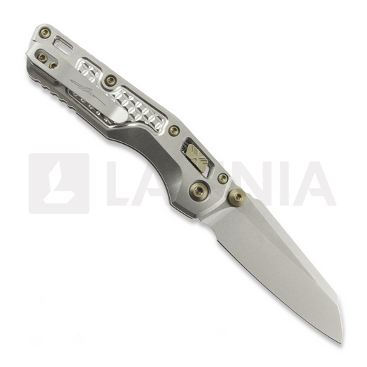 Microtech MSI Mini S/E Stonewash Standard Frag Titanium sulankstomas peilis, flamed accents 210M-10FRMS5