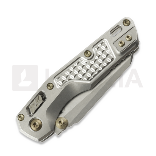 Microtech MSI Mini S/E Stonewash Standard Frag Titanium sulankstomas peilis, flamed accents 210M-10FRMS5