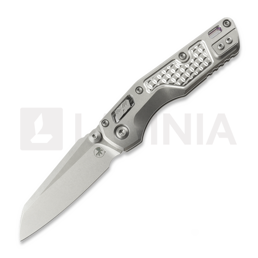Microtech MSI Mini S/E Stonewash Standard Frag Titanium sulankstomas peilis, purple accents 210M-10FRMS4
