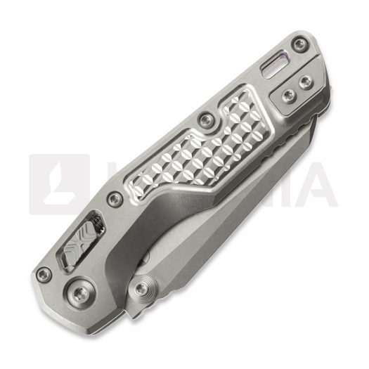 Microtech MSI Mini S/E Stonewash Standard Frag Titanium sulankstomas peilis, purple accents 210M-10FRMS4