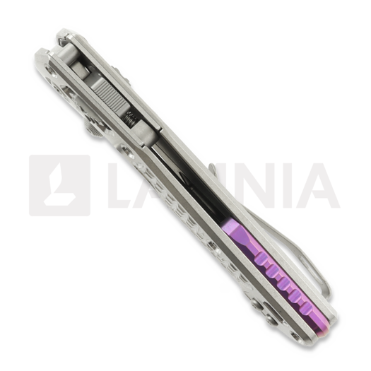 Microtech MSI Mini S/E Stonewash Standard Frag Titanium foldekniv, purple accents 210M-10FRMS4