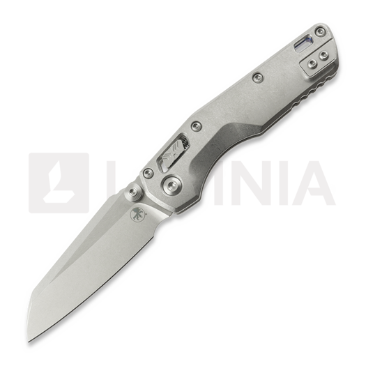 Briceag Microtech MSI Mini S/E Stonewash Standard Slab Titanium, blue accents 210M-10MS3