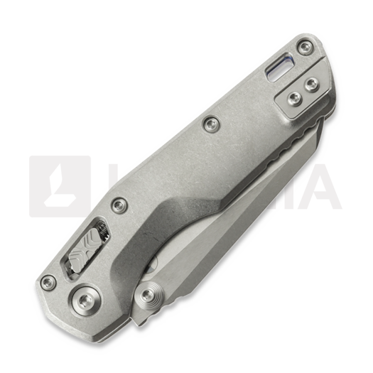 Microtech MSI Mini S/E Stonewash Standard Slab Titanium foldekniv, blue accents 210M-10MS3