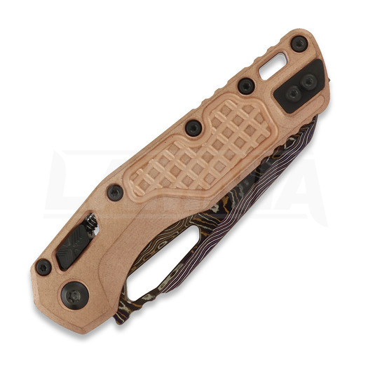 Coltello pieghevole Microtech MSI Ram-Lok Coppermai Damascus, Frag Pattern Copper & Purple Ti 210-16FRMS3