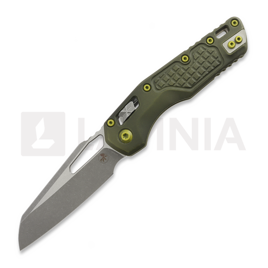 Microtech MSI Ram-Lok 折叠刀, Distressed Grenade Green, Apocalyptic Standard 210-10FRDGG-U25