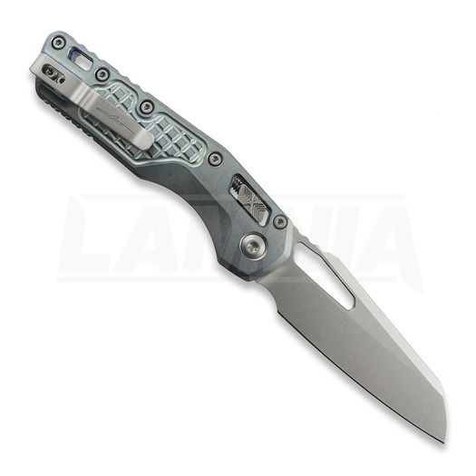 Microtech MSI Ram-Lok Taschenmesser, Ice Blue Ano Frag, Stonewash 210-10FRMS6