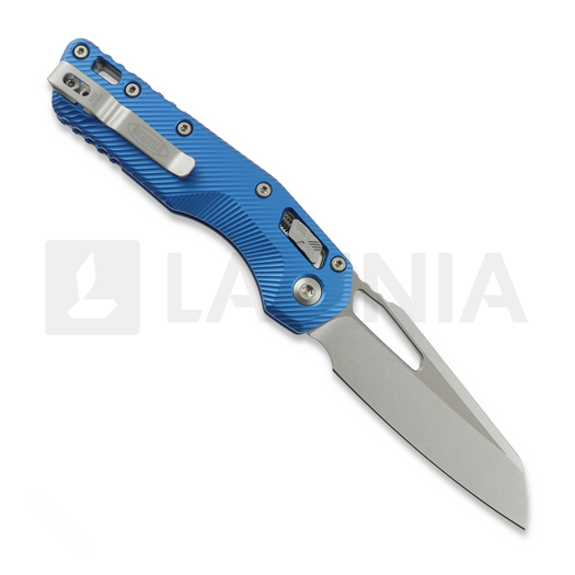 Microtech MSI S/E סכין מתקפלת, Blue Fluted Aluminum, Stonewash 210-10FLBL