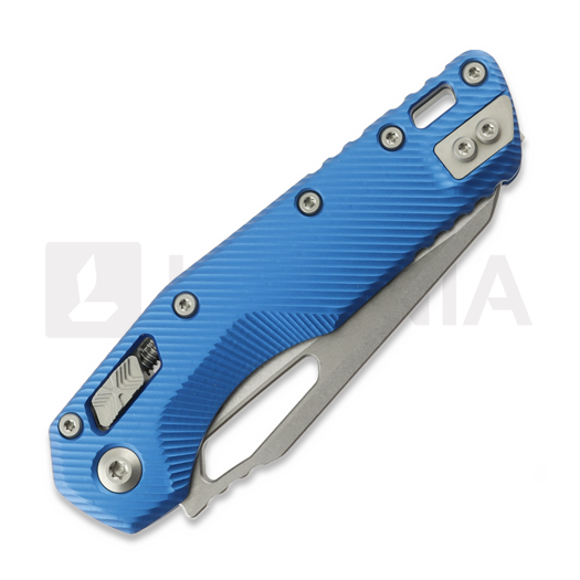 Microtech MSI S/E sulankstomas peilis, Blue Fluted Aluminum, Stonewash 210-10FLBL