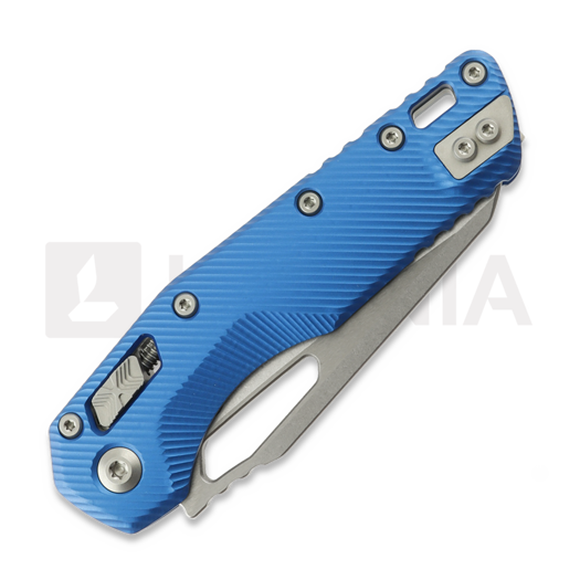 Microtech MSI S/E sulankstomas peilis, Blue Fluted Aluminum, Stonewash 210-10FLBL