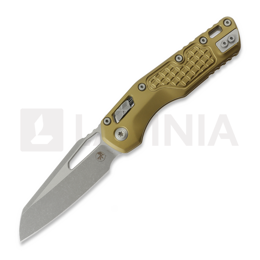 Microtech MSI S/E 접이식 나이프, Tan Frag Aluminum, Apocalyptic 210-10APFRTA