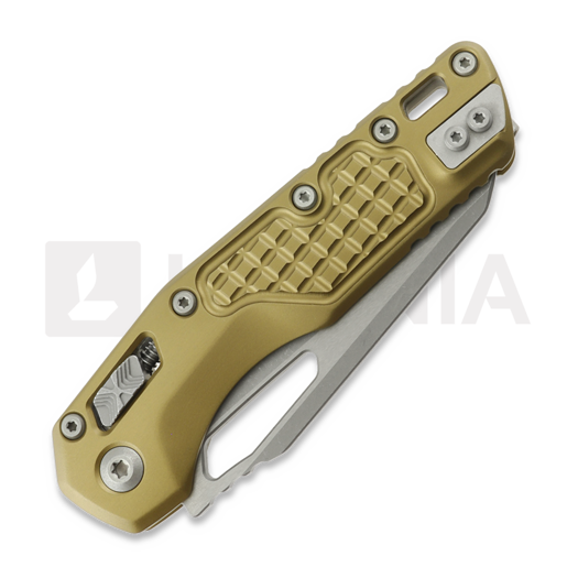 Microtech MSI S/E sulankstomas peilis, Tan Frag Aluminum, Apocalyptic 210-10APFRTA
