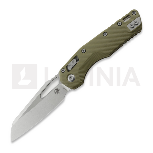 Microtech MSI Stonewashed 접이식 나이프, Standard, Fluted G-10 od green 210-10FLGTOD