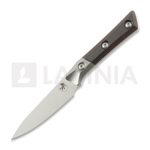 Faca de cozinha Microtech Pairing Knife 3,5" Bolstered - Stonewash - Black Cherry G10 3500B-10BC