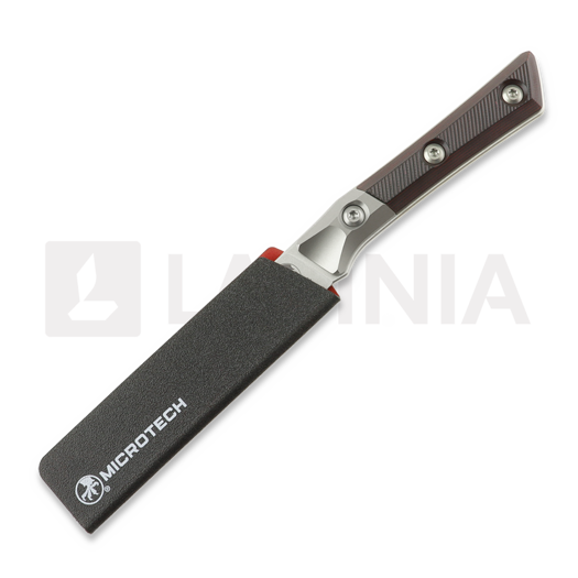 Kuchyňsk&yacute; nůž Microtech Pairing Knife 3,5" Bolstered - Stonewash - Black Cherry G10 3500B-10BC