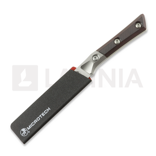 Kuchyňský nůž Microtech Pairing Knife 3,5" Bolstered - Stonewash - Black Cherry G10 3500B-10BC