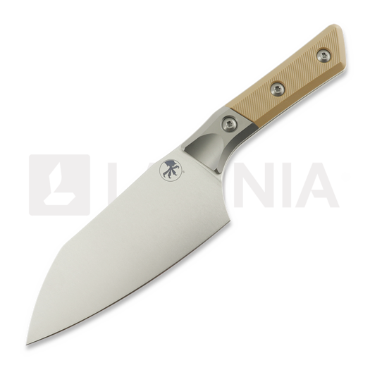 Kööginuga Microtech Santoku 6" Bolstered - Stonewash - Tan G10 3200B-10CE