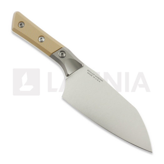 Kuchyňský nůž Microtech Santoku 6" Bolstered - Stonewash - Tan G10 3200B-10CE