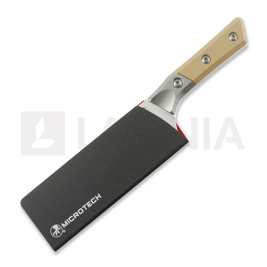 Kuchyňsk&yacute; nůž Microtech Santoku 6" Bolstered - Stonewash - Tan G10 3200B-10CE