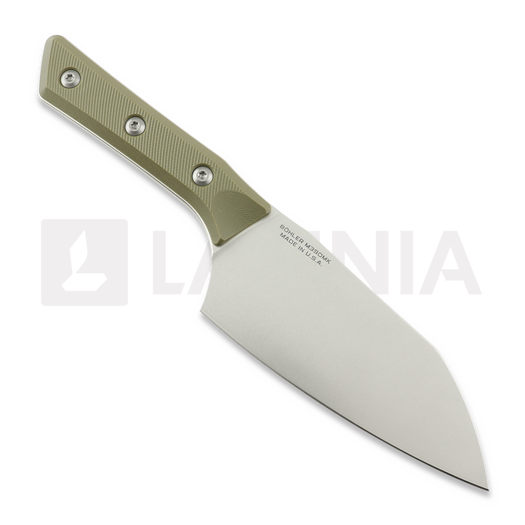 Kuchyňský nůž Microtech Santoku 6" - Stonewash - OD Green G10 3200-10OD