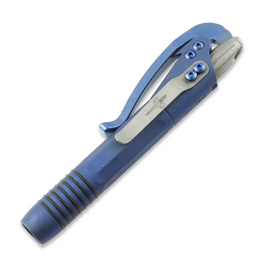 Caneta Microtech Siphon II Antique Blue Slab Side Titanium 401-ABSSTIBL-MCK