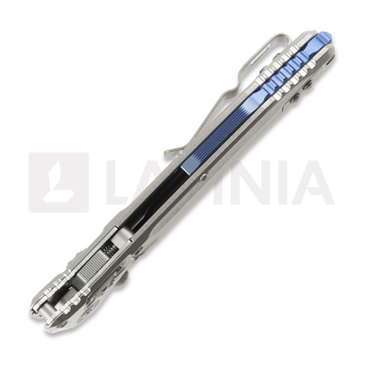 Microtech Socom Delta Ram-Lok Spear Point Stonewashed kääntöveitsi, blue accents 159RL-10SMS3