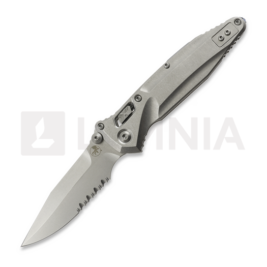 Microtech Socom Delta Ram-Lok Spear Point Stonewashed 접이식 나이프, 톱니 모양 칼날 159RL-11SMS3