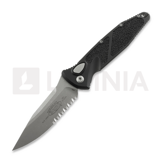 Nóż składany Microtech Socom Elite Auto S/E Apocalyptic Black, ząbkowane ostrze 160A-11AP