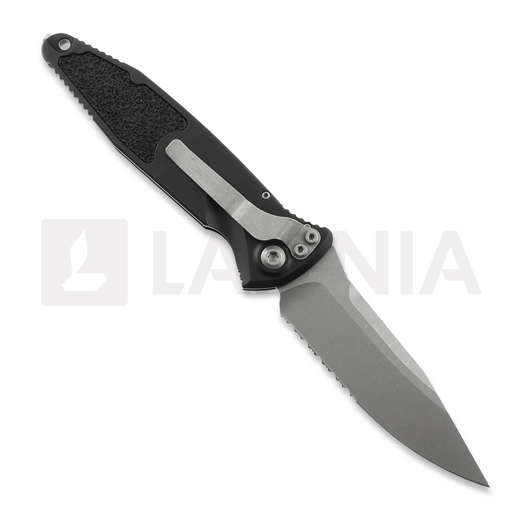 Nóż składany Microtech Socom Elite Auto S/E Apocalyptic Black, ząbkowane ostrze 160A-11AP