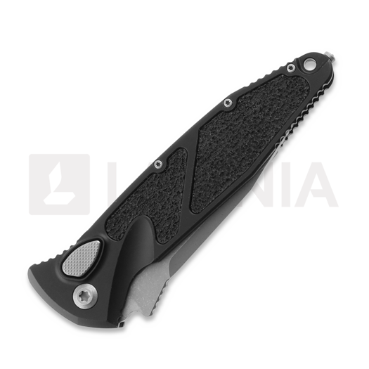 Microtech Socom Elite Auto S/E Apocalyptic Black 折り畳みナイフ, 鋸歯状 160A-11AP
