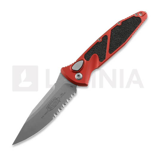 Microtech Socom Elite Auto S/E Apocalyptic Red összecsukható kés, fűrészfogú 160A-11APRD