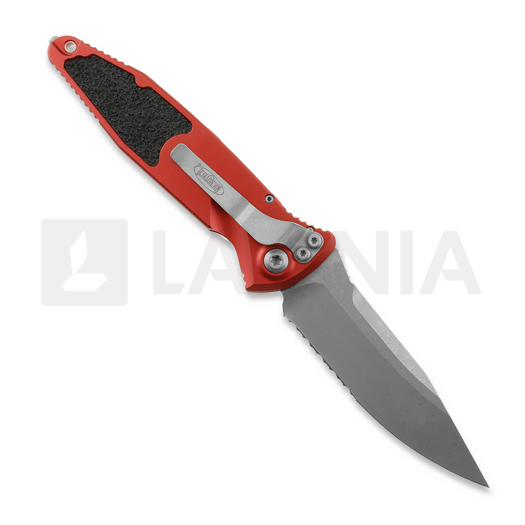 Nóż składany Microtech Socom Elite Auto S/E Apocalyptic Red, ząbkowane ostrze 160A-11APRD