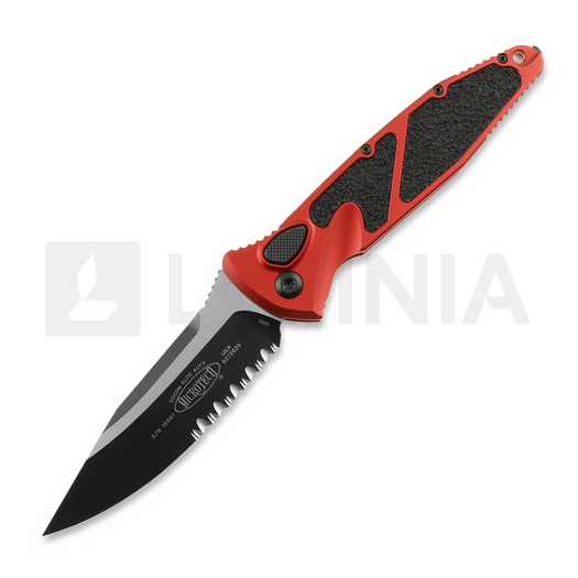 Nóż składany Microtech Socom Elite Auto S/E Black Red, ząbkowane ostrze 160A-2RD