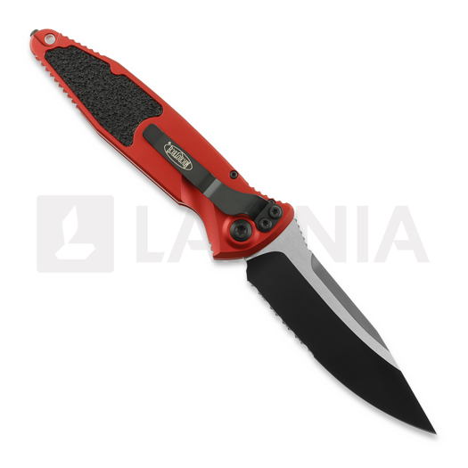 Nóż składany Microtech Socom Elite Auto S/E Black Red, ząbkowane ostrze 160A-2RD