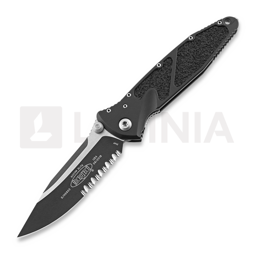 Nóż składany Microtech Socom Elite S/E, czarny, ząbkowane ostrze 160-2