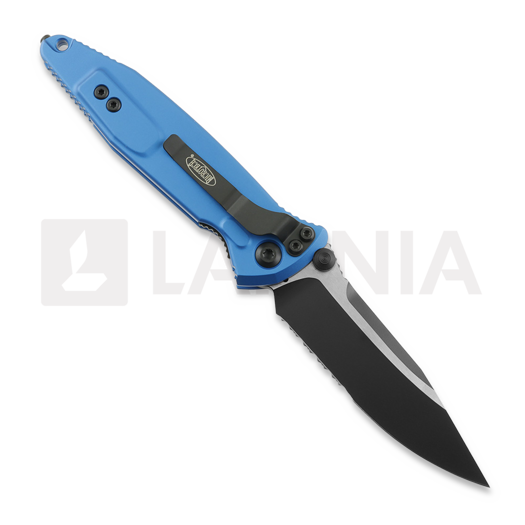 Microtech Socom Elite S/E Blue kääntöveitsi, combo terä 160-2BL