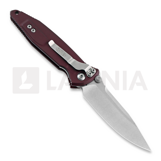 Microtech Socom Elite S/E-M Stonewash sulankstomas peilis, merlot red 160-10MR