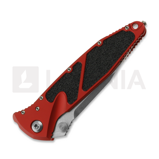 Microtech Socom Elite S/E Stonewash k&auml;&auml;nt&ouml;veitsi, punainen 160-10RD