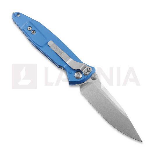 Coltello pieghevole Microtech Socom Elite S/E Stonewashed Turquoise, dentatura lama 160-11BL