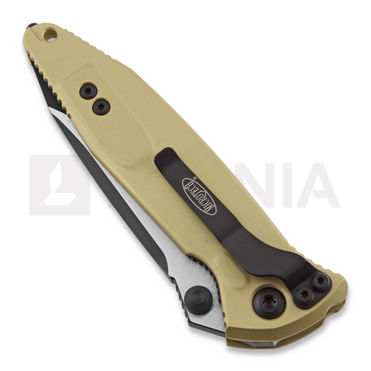 Microtech Socom Elite T/E Elmax Champagne Gold Carbon Fibre sulankstomas peilis 161-1CGCFI