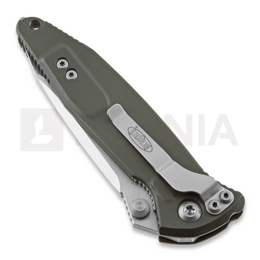 Microtech Socom Elite T/E Stonewash 折り畳みナイフ, 緑, 鋸歯状 161-11OD