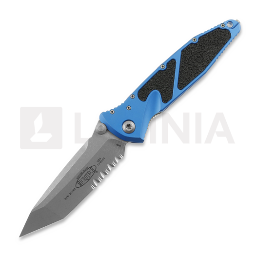 Briceag Microtech Socom Elite Tanto Apocalyptic Blue, zimţat 161-11APBL